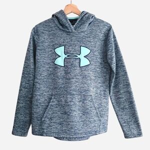 💖2/$25💖 Under Armour Cyan Blue Logo Armour Fleece Storm Hoodie